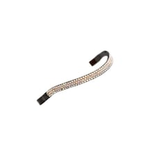 Aviemore Wide Leather Horse Diamante Browband - Peach/Havana - Full