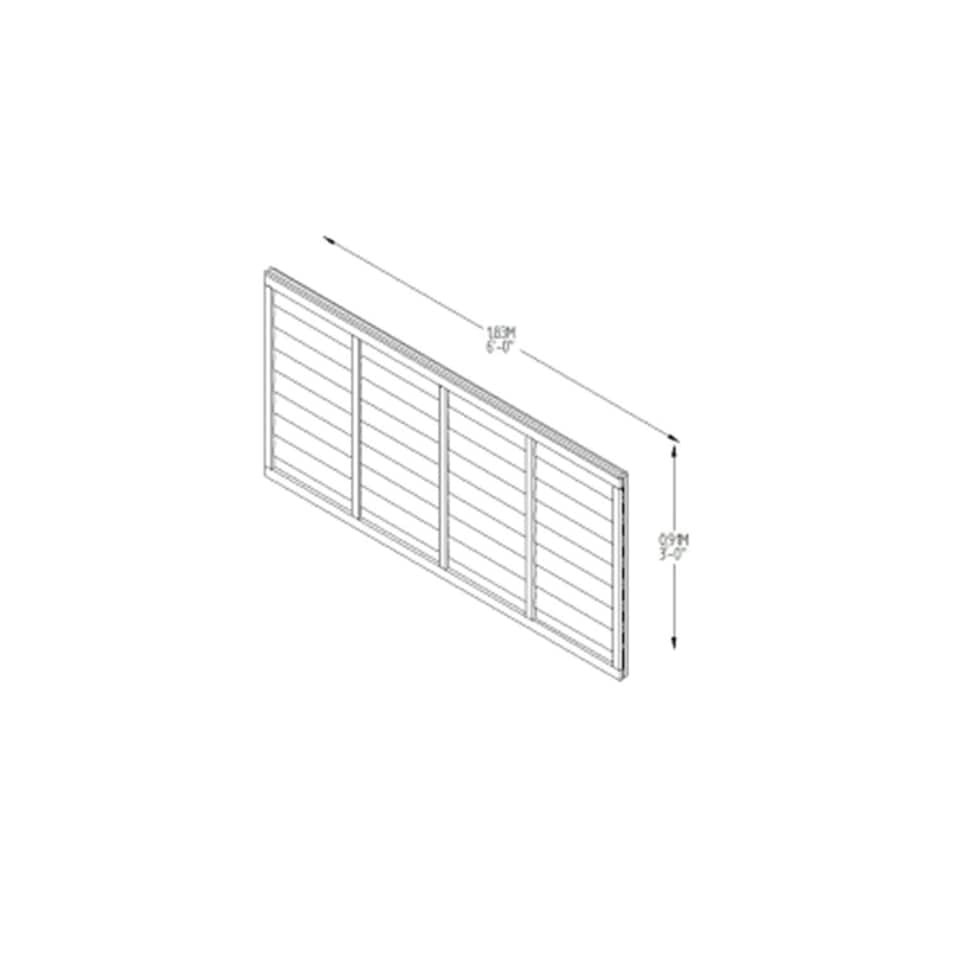 image 1 of Pack of 3 (Total 3 Unit) Lap Pressure Treated Fence Panel - 6ft x 3ft (1.83m x 0.91m)