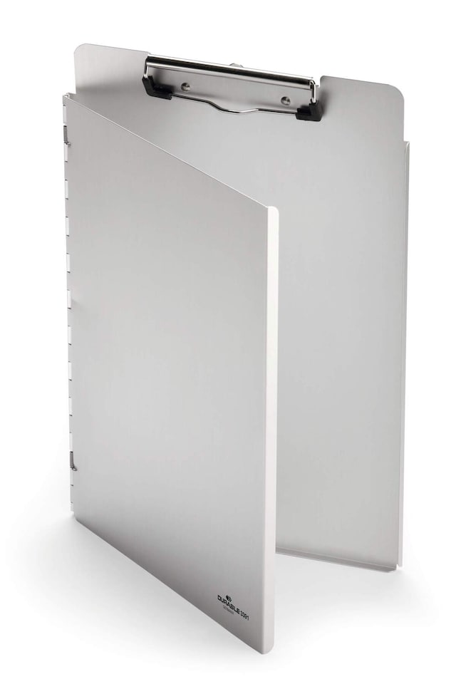 image 1 of Durable Premium Recycled Aluminium Metal Clipboard with Cover | A4 Silver