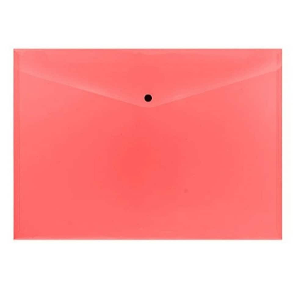 image 1 of Pack of 12 Janrax A3 Red Document Wallets - Button Stud Folder