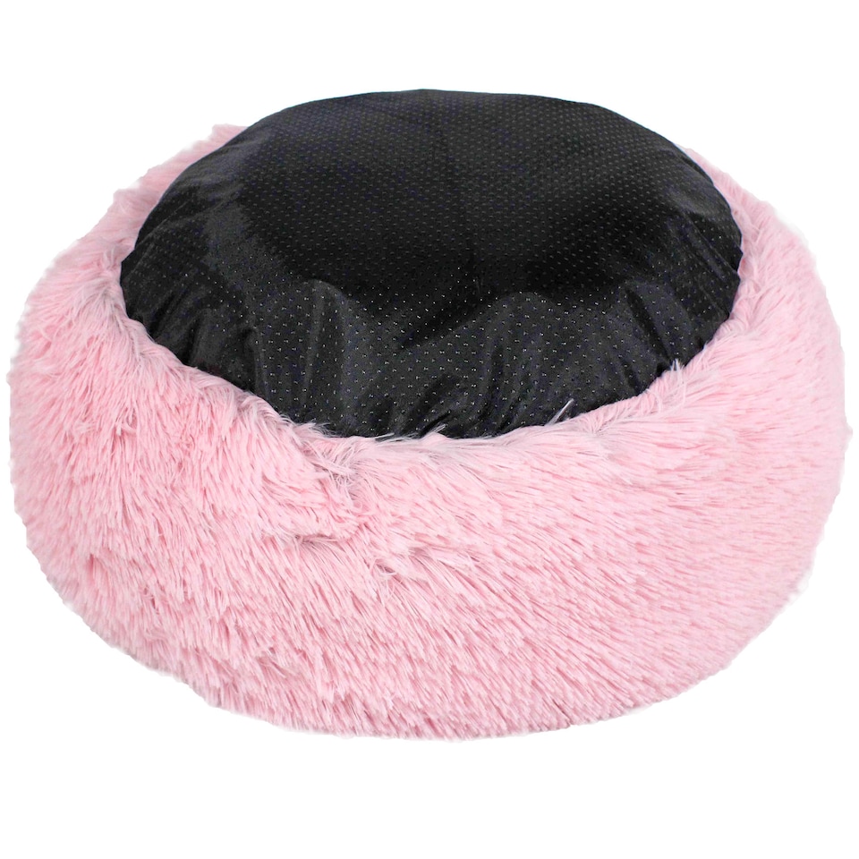 image 1 of Actiaspet Fluffy Donut Pet Bed Washable Dog & Cat Bed Multiple Sizes (Pink, Small)