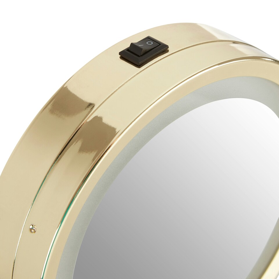 image 1 of Cassini Gold Colour Iron Led Table Mirror Gold