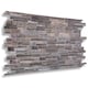 image 1 of NOVECRAFTO 3D Slim Stone Wall Panels – 6 PVC Sheets, Covers 2.76 sqm (29.76 sq ft), 96x48cm Each – Grey Slim Brick Effect Cladding, Moisture Resistant