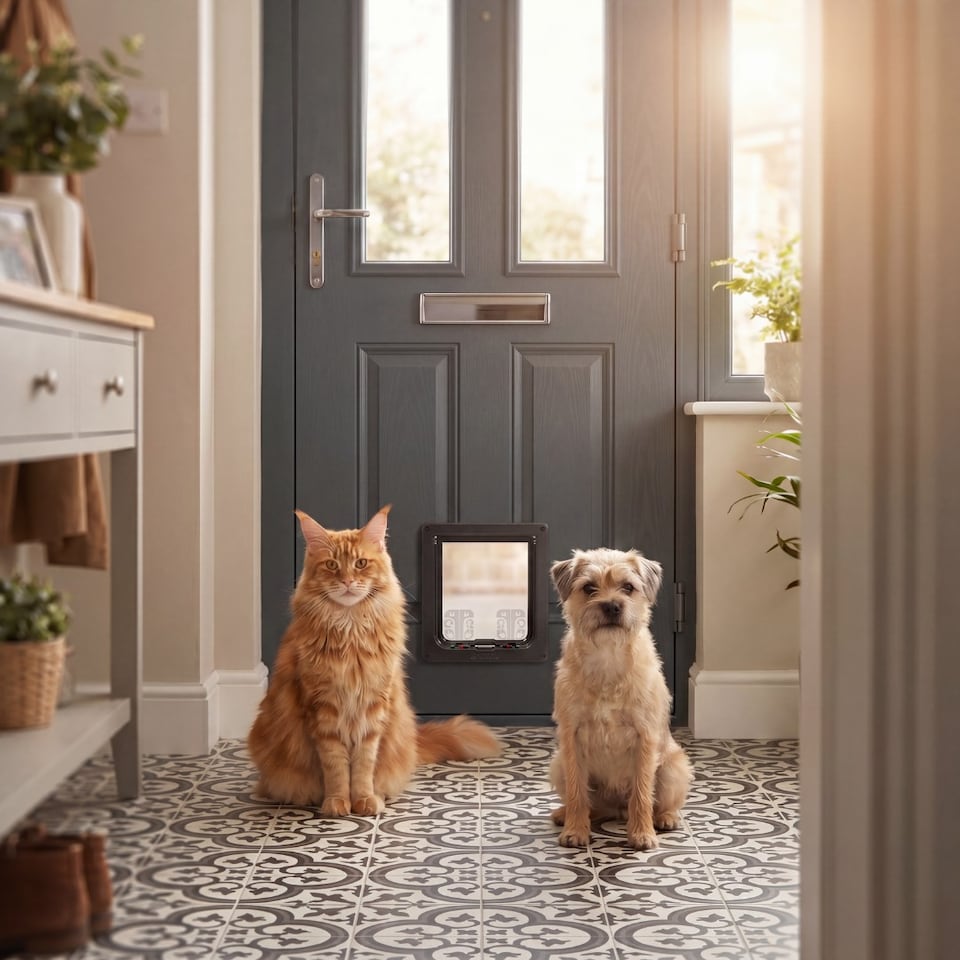 image 1 of Cat Mate Large Cat Flap With 4 Way Lock - Grey (221G)