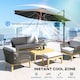 image 4 of Outsunny 3(m) Solar LED Cantilever Parasol Adjustable Garden Umbrella Dark Grey