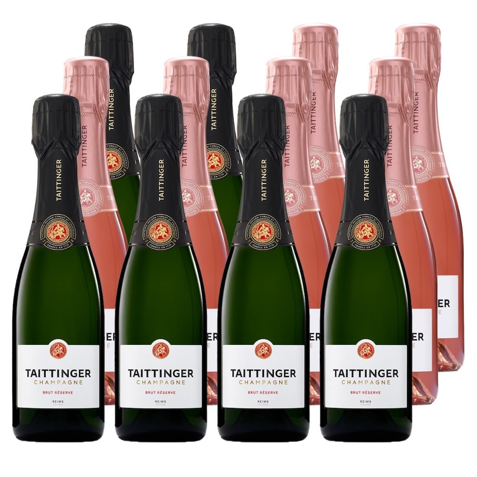 Mixed Taittinger Brut & Rosé Champagne 37.5cl Case of 12