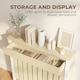 image 3 of HOMCOM Radiator Cover with Drawer and Vertical Slats Oak