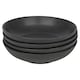 image 2 of Coloured Stone Ceramic Dinnerware Crockery Plates Bowls Dining Set | Black | 16 Pcs Black | 16