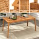 image 7 of COSTWAY Patio Table Outdoor Dining Table for 6 People Brown
