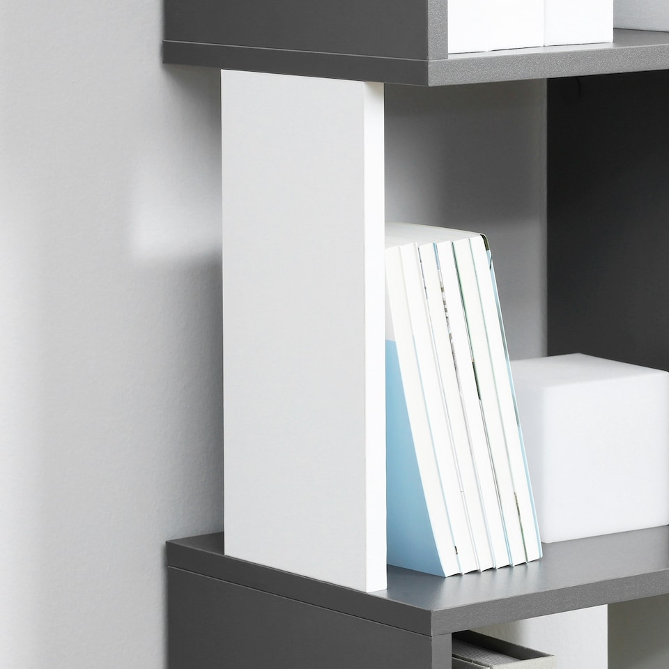 image 1 of HOMCOM 5-Tier Bookshelf Freestanding Bookcase Storage Shelves, White