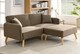 image 2 of Freya 2-Seater Linen-Look Clic-Clack Sofa Bed with Matching Footstool - Brown | Brown | Brown | Two Seater | 1