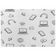 image 1 of internet related doodle pattern (Rug) Multi | Large: 140x200cm