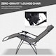 image 3 of Outsunny 3PC Zero Gravity Chairs Sun Lounger Table Set Dark Grey