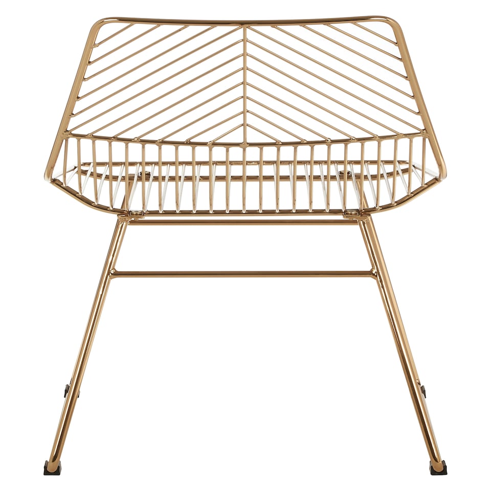 image 1 of Interioirs by Premier Small Gold Metal Wire Chair, Sturdy Metal Chair for Kitchen, Outdoor Tapered Metal Chair for Patio, Lawn