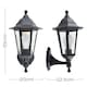 image 7 of ValueLights Black Traditional Wired Outdoor Security Lantern Wall Light