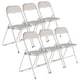 image 1 of 6 Pc Folding Lightweight Chair Set Portable Metal Frame PVC Velvet Ribcord Seats | Multi | Beige