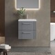 image 2 of Wall Hung 2 Drawers Vanity Unit - Mid-Edge Basin 500mm, Satin Grey | Grey | Satin Grey | 390 x 510 x 540mm