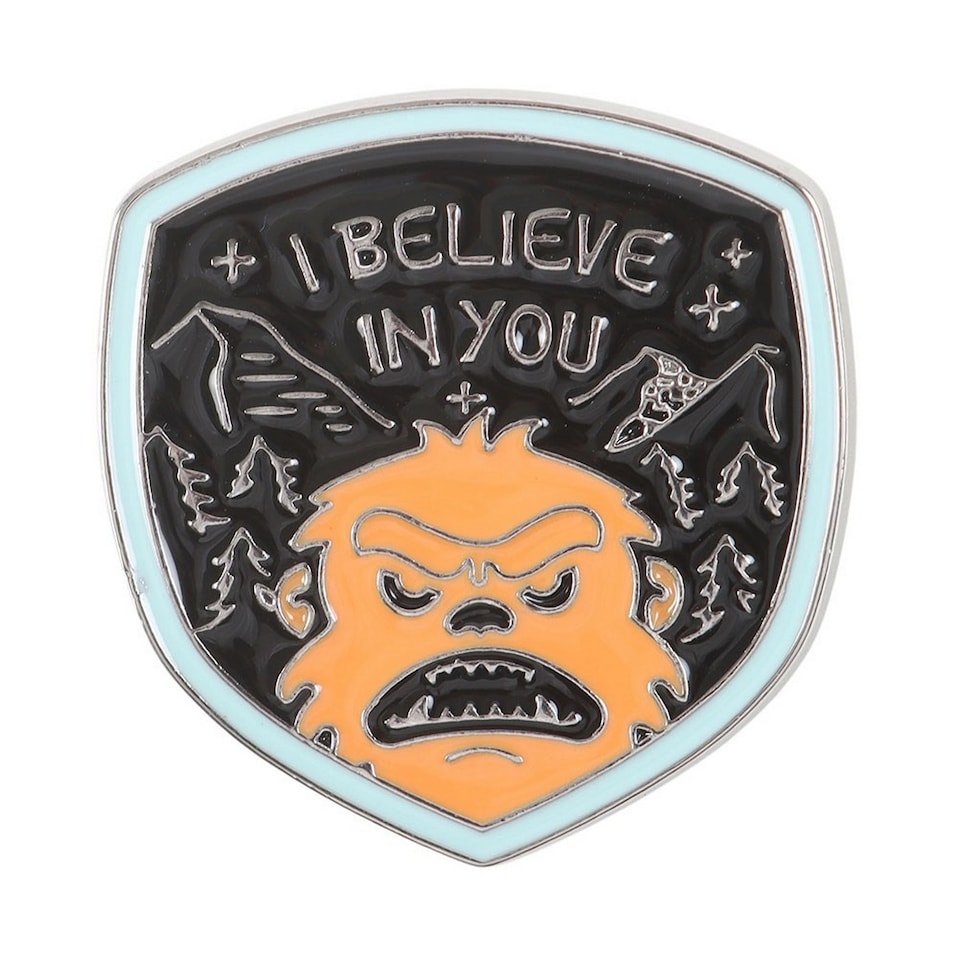 image 1 of Something Different Pin Enamel Bigfoot Badge | Yellow | Yellow/Black | 1