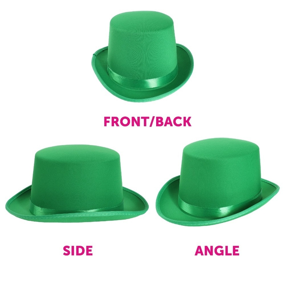 image 1 of Pack Of 2 Irish Top Hat, Bow Tie + Braces | Green | One Size