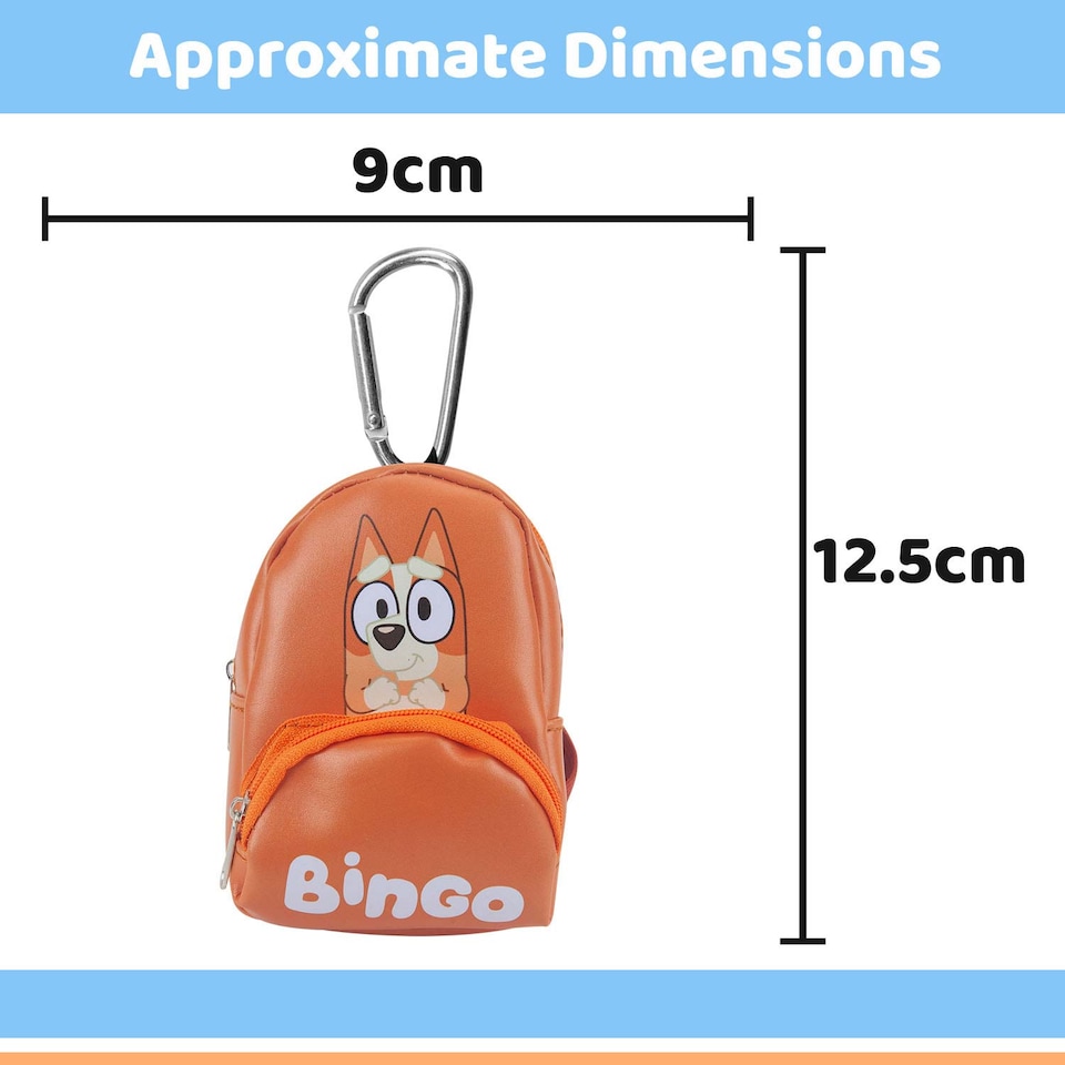 image 1 of PMS Bingo Plush Backpack Bag Clip - Orange, 12.5cm