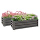 image 1 of Outsunny Set of 2 Raised Garden Bed Galvanised Planter Box, Grey