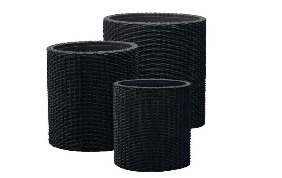 image 1 of Keter Cylinder Planter Set of 3 - Grey