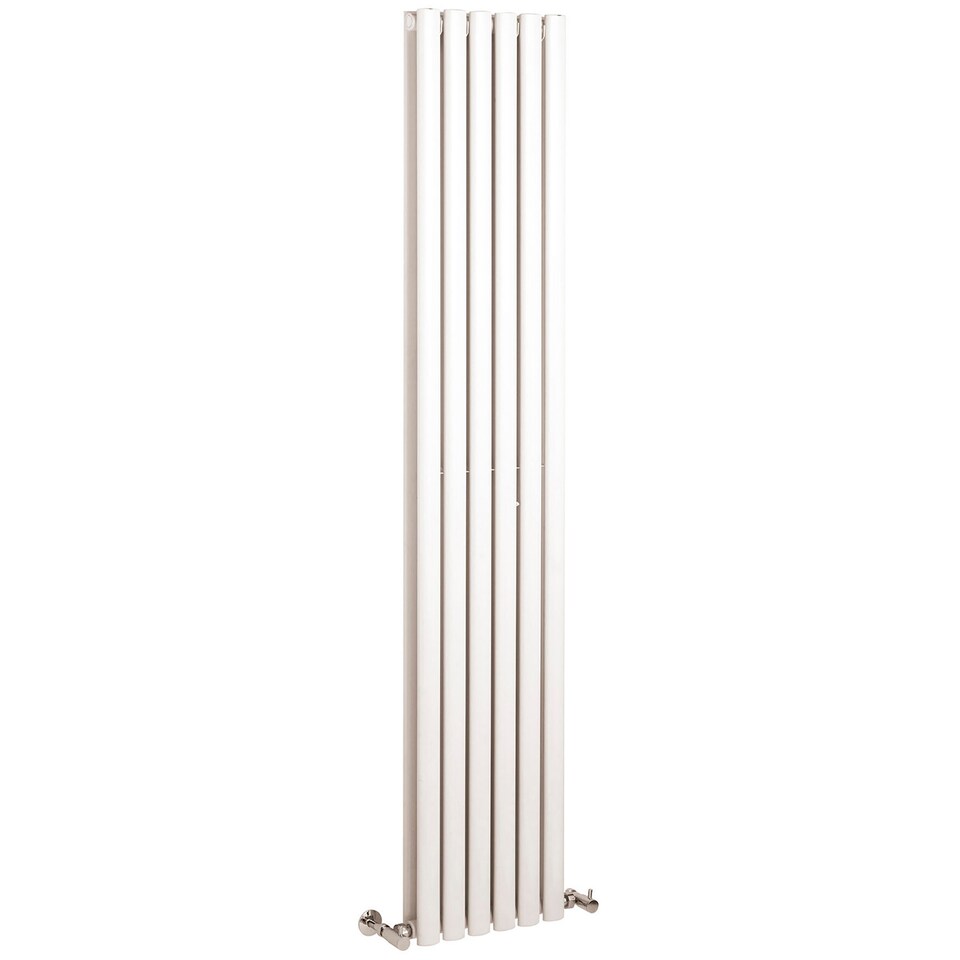 image 1 of Embrace Vertical Double Panel Radiator, 1800mm x 354mm - Gloss White | White | Gloss White | 1