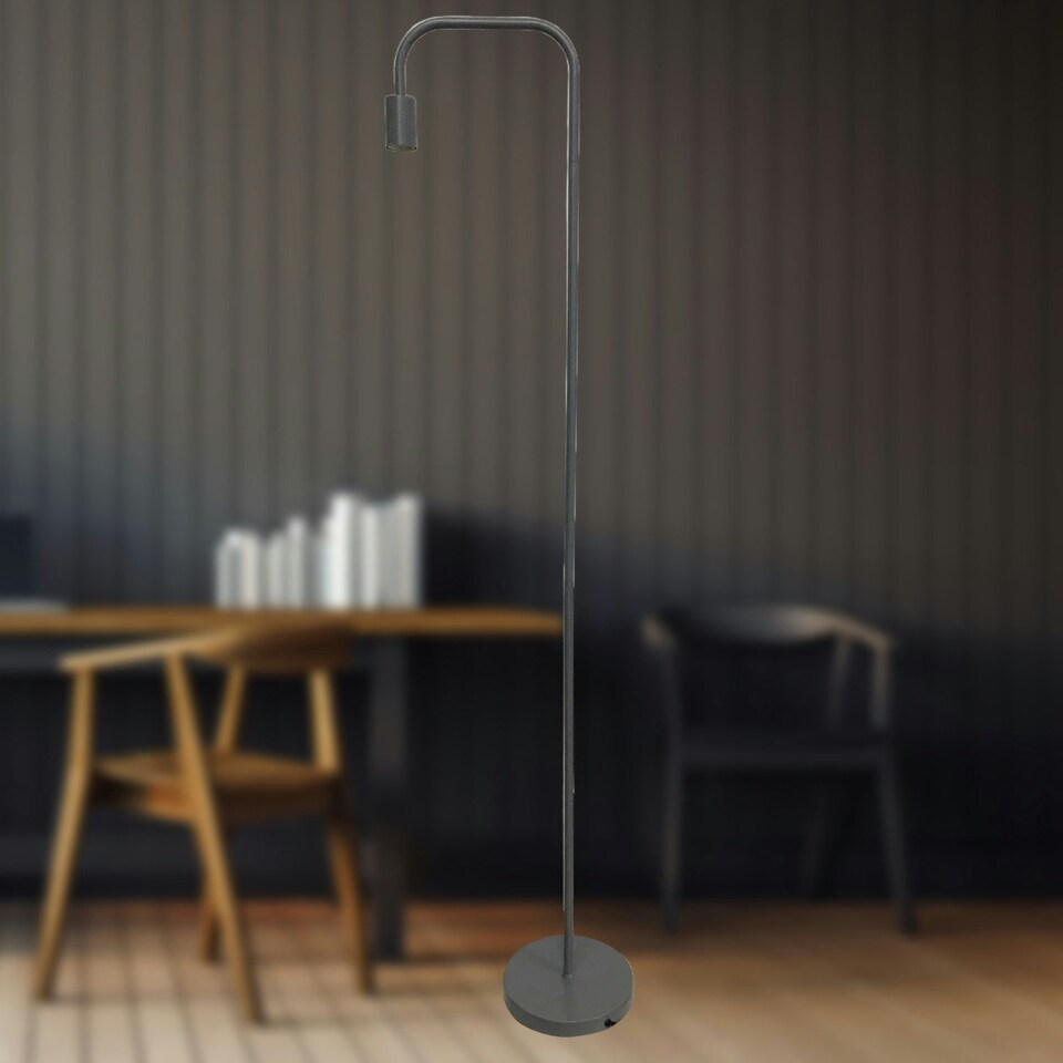 image 1 of Leroy - Grey 151cm Exposed Bulb Floor Lamp Grey