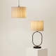 image 7 of ValueLights Hallie Natural Stripe Large Ceiling Lamp Shade & Bulb | Brown