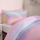 image 2 of OHS Reversible Rainbow Ombre Duvet Cover and Pillowcase Bedding Set, Single - Multi