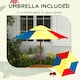 image 9 of Outsunny Kids Picnic Table Set w/ Sand and Water, Removable Parasol - Brown