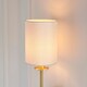 image 5 of Sancerre Wall Lamp with Shade Satin Brass Plate, Vintage White Fabric, 1x E14
