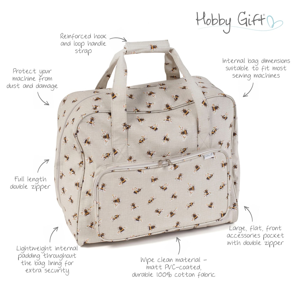 image 1 of Hobby Gift Sewing Machine Bag, Printed, Natural Bees