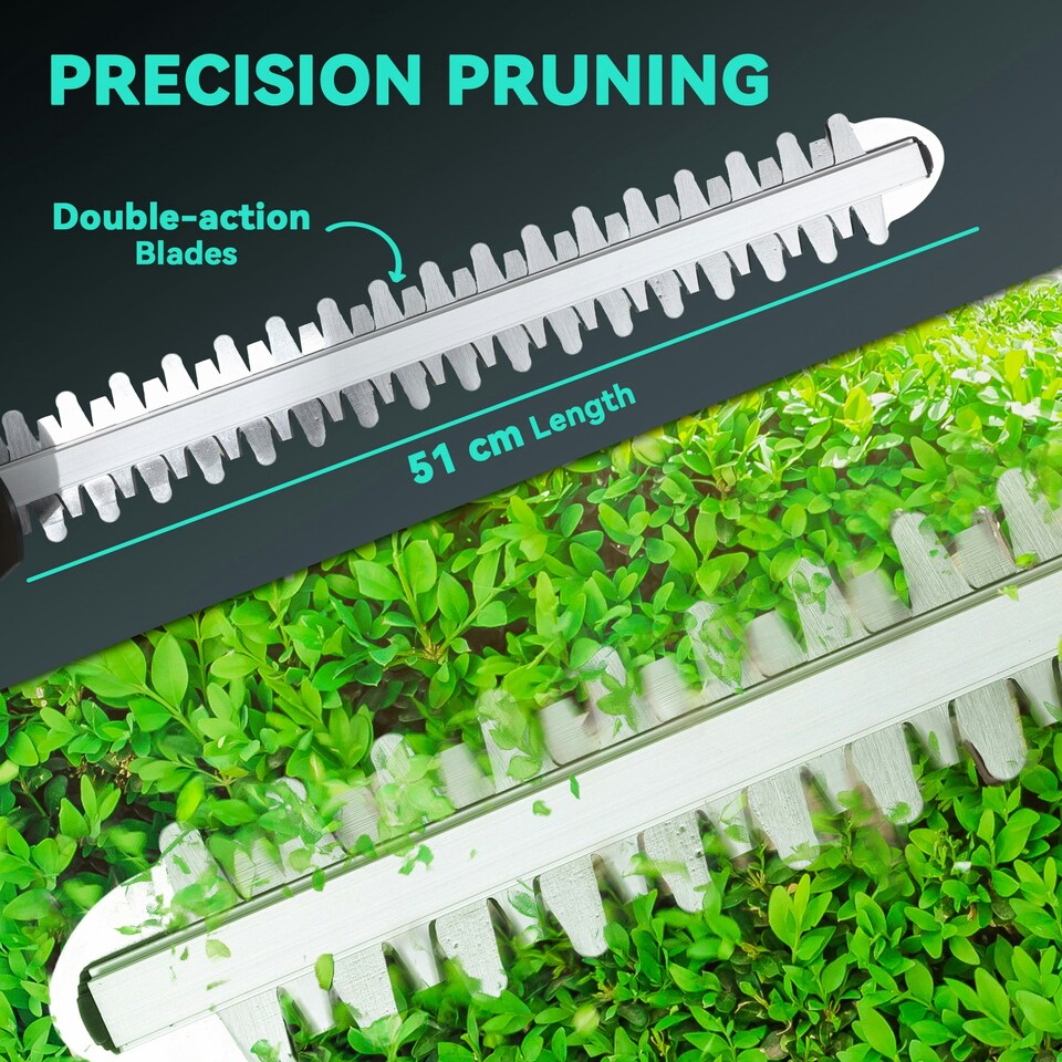 image 1 of Outsunny Cordless Hedge Trimmer with Brushless Motor, Blue