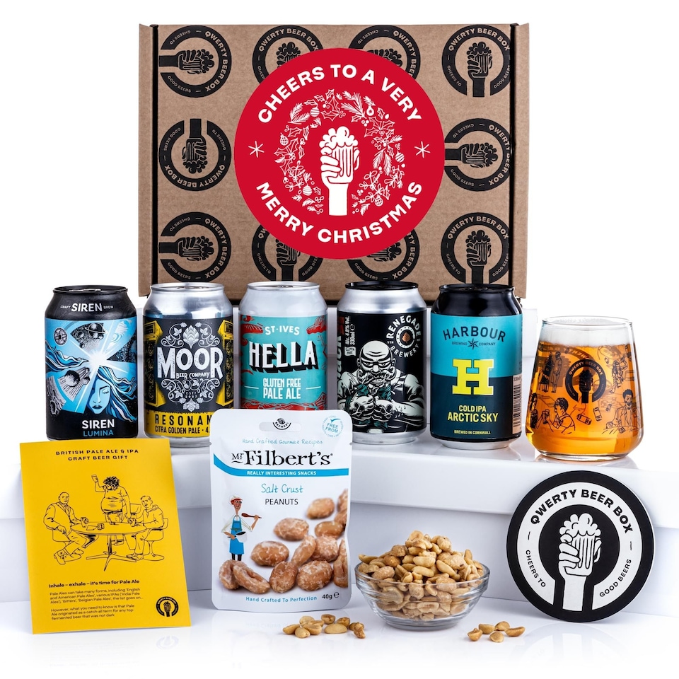 image 1 of QWERTY Beer Box Merry Christmas Pale Ale & IPA Beer Gift Set