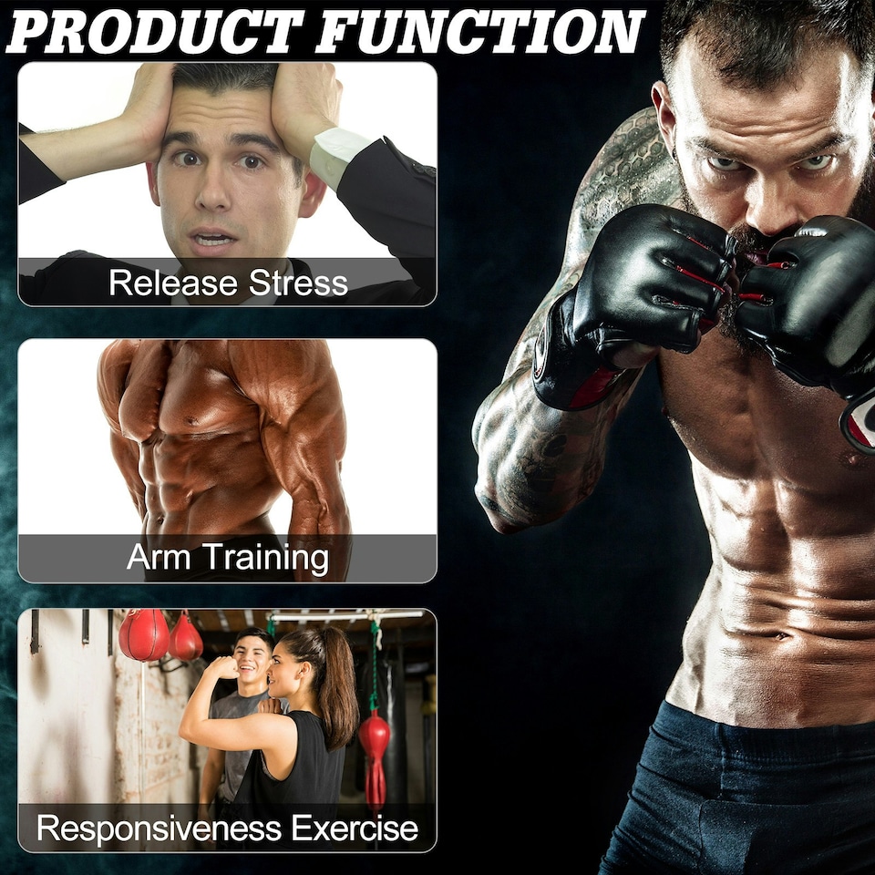 image 1 of HOMCOM Speed Bag Platform Kit Wall-mounted Punching Ball Hanging Platform Set | Black