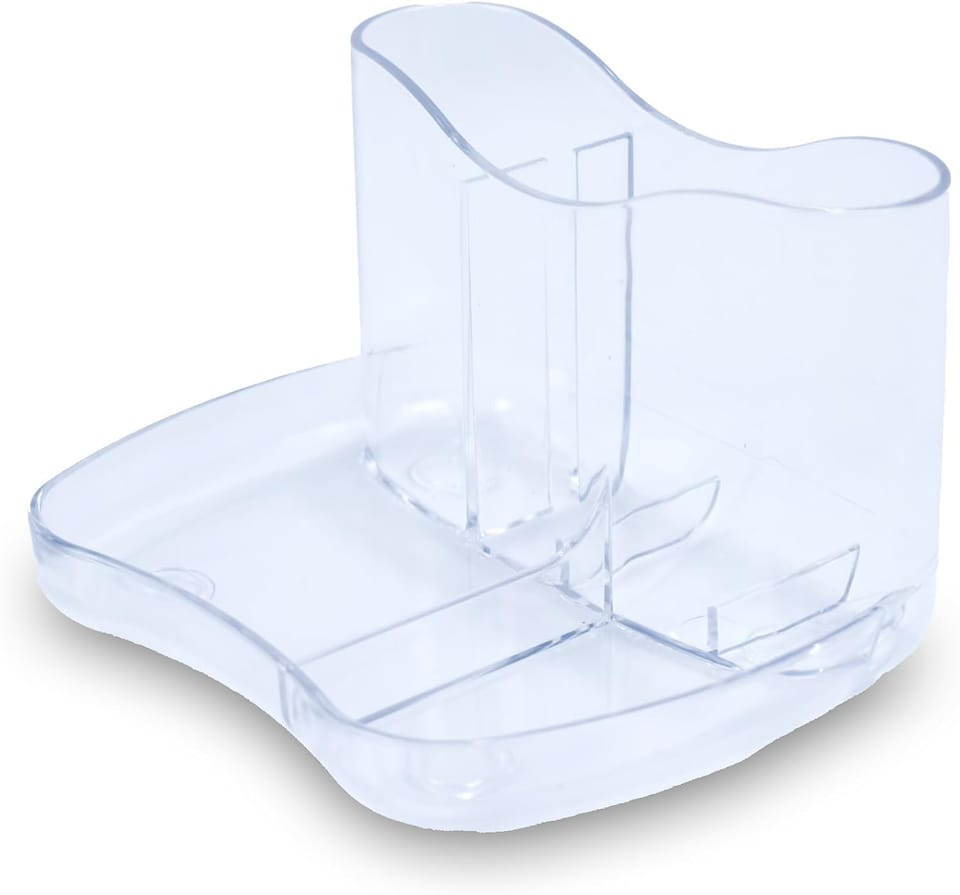 image 1 of 5 Star Contemporary KaddyMaster Desk Tidy Crystal Clear Pen Holder Office Organiser