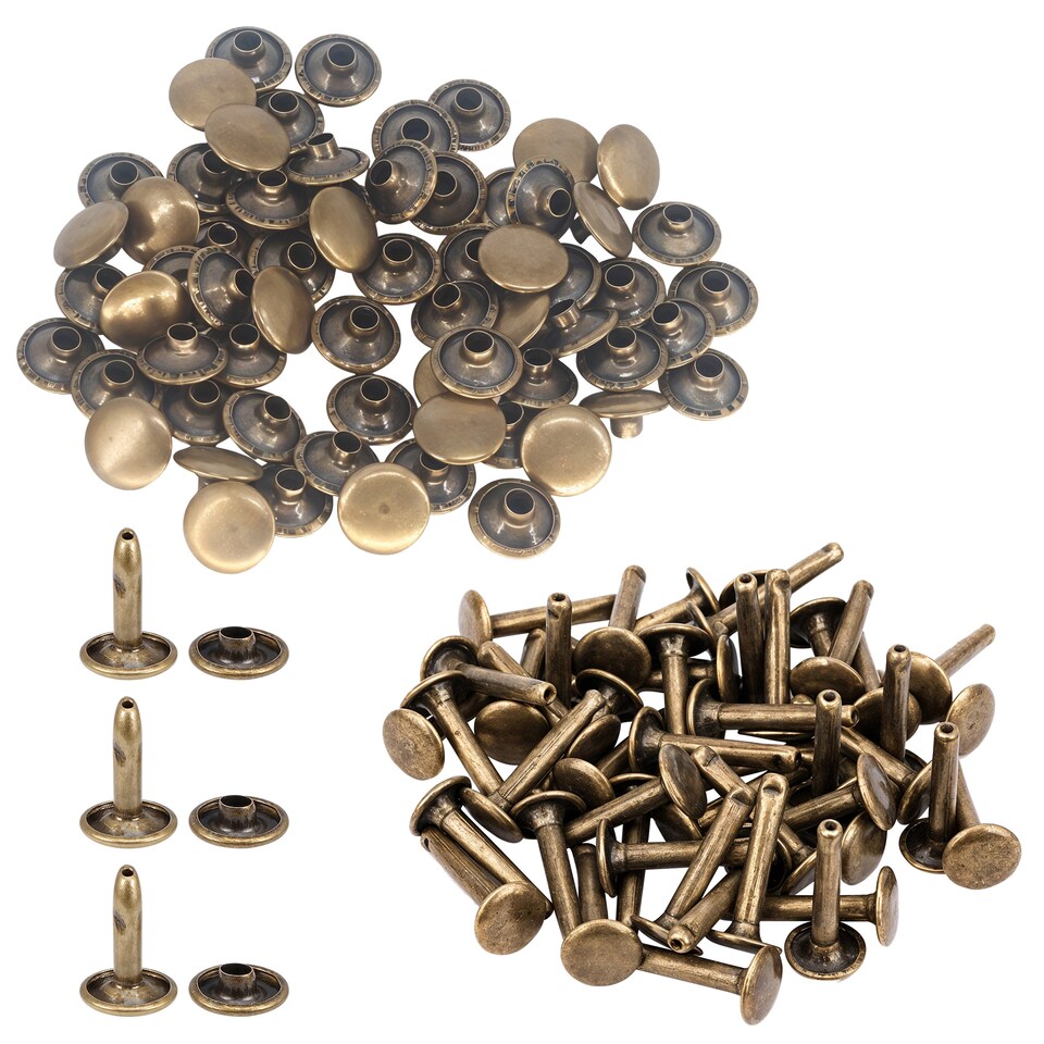 image 1 of 9x14mm Extra Long Double Cap Studs, Shoes, Repair Clothing -  50pcs