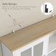 image 8 of HOMCOM 72" Kitchen Solid Storage Sideboard Cabinet with Glass Door, White