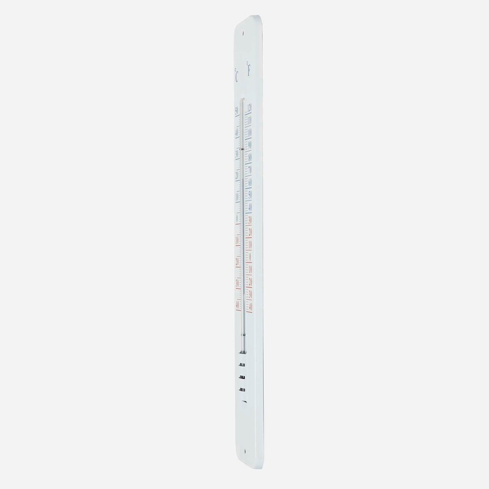 image 1 of Homescapes Silver Metal Wall Thermometer, 45 cm