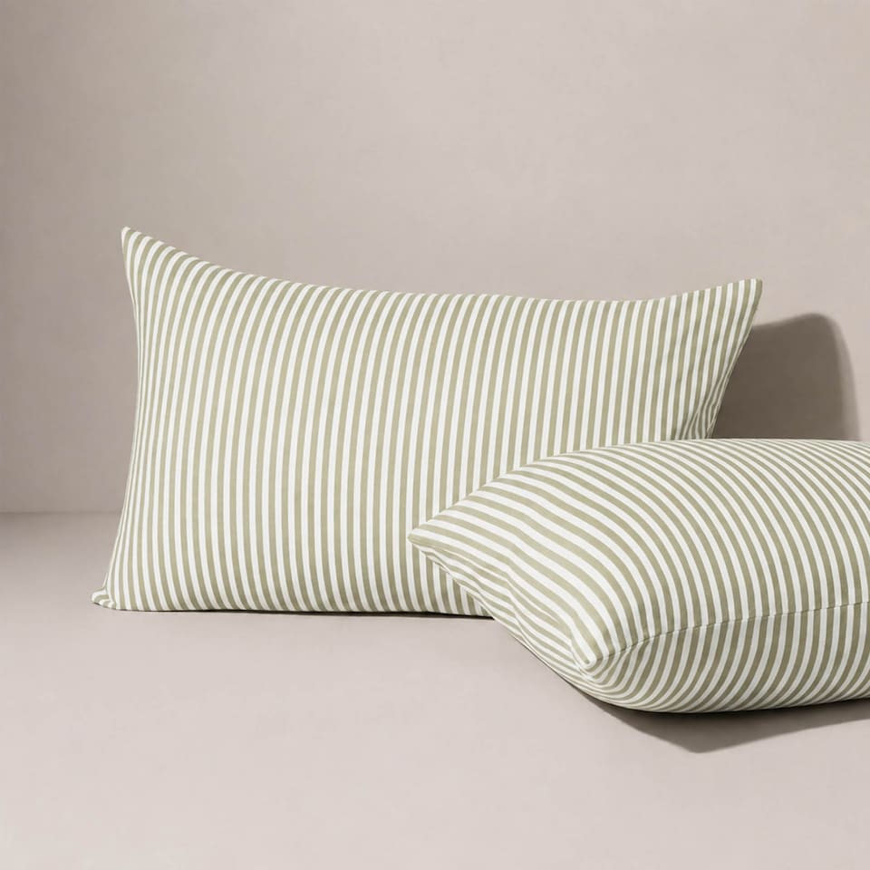 image 1 of Martex Studio Edition Green Pinstripe Duvet Cover Set - Double