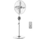 image 1 of HOMCOM Metal Pedestal Fan with Oscillating, Adjustable Height, Timer