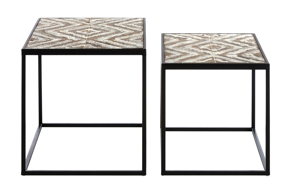 image 1 of Lombok Set Of 2 Side Tables | Black