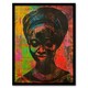image 1 of Colourful West African Woman Modern Living Room Black Framed Wall Art Print A4
