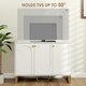 image 5 of HOMCOM Sideboard with Adjustable Shelves & 3 Doors for Living Room, White White | Gold