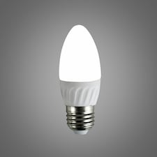 ValueLights 6 Pack E27 White Plastic Candle LED 4W Cool White 6500K 400lm Light Bulb