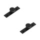 image 1 of 2 PACK Elegant Solid Brass Cupboard Knob with Plain Backplate in Black - Kitchen Cabinet Knob