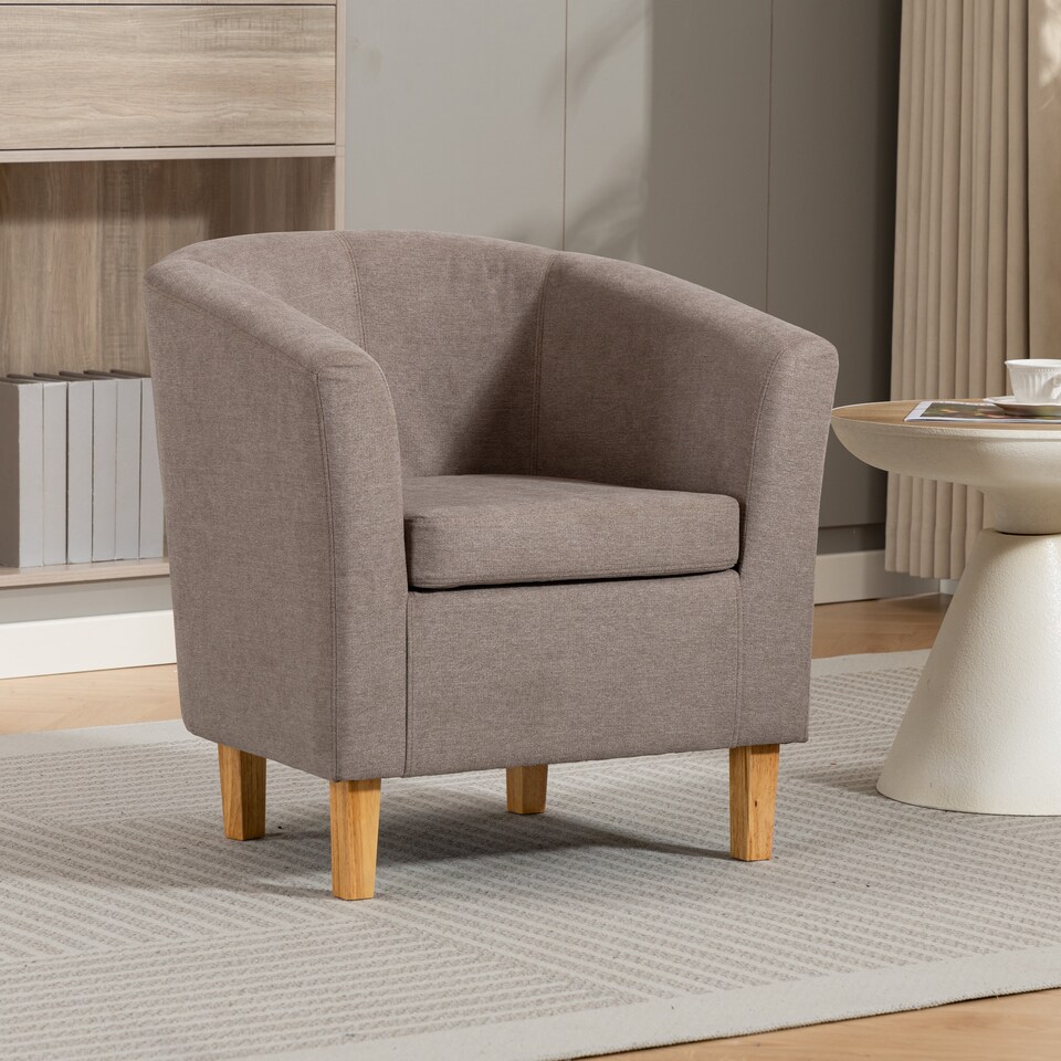 image 1 of Millie Fabric Accent Chair | Brown | Brown | One Size