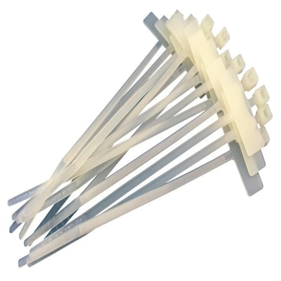 CONCORDIA TECHNOLOGIES - Cable Ties with Label Tab, Natural 100 Pack