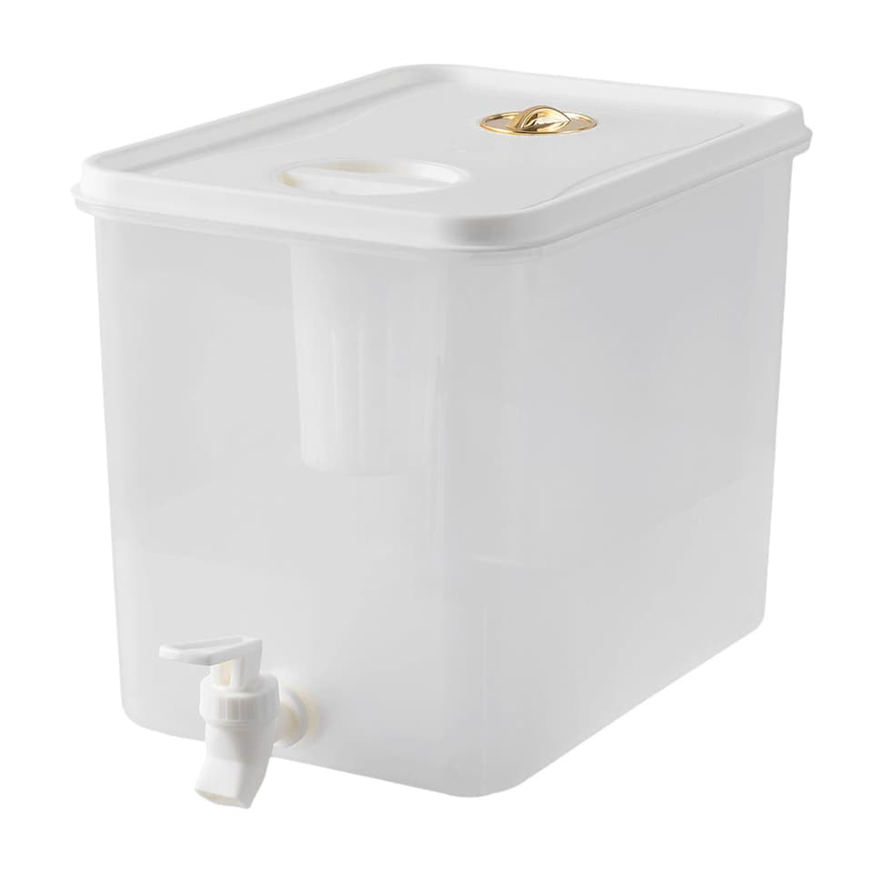 image 1 of Living and Home 10L Plastic Refrigerator Cold Water Drink Beverage Dispenser with Tap | Clear